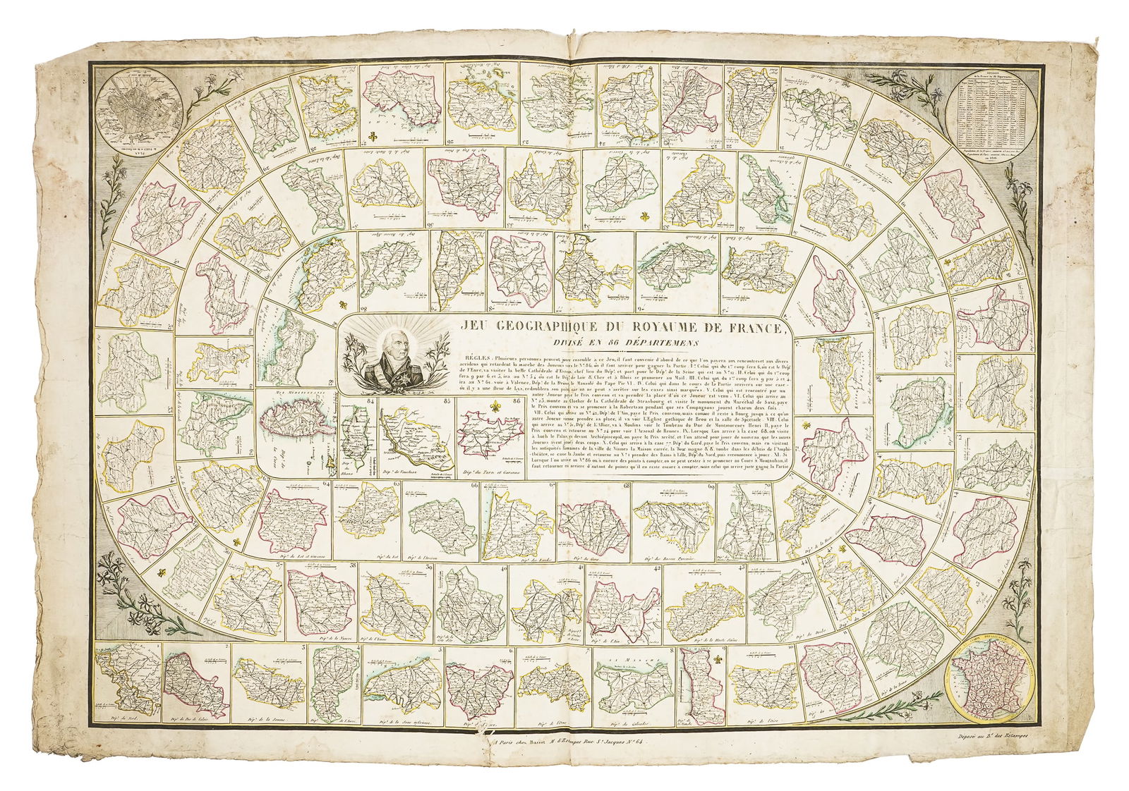 1816 Jeu Geographique Du Royaume de France (1 of 6)