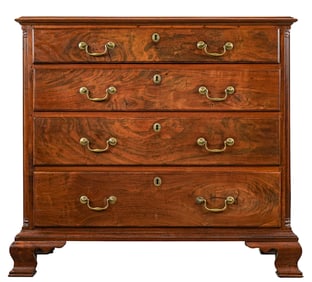 Circa 1800 Pennsylvania Chippendale Four Drawer Chest