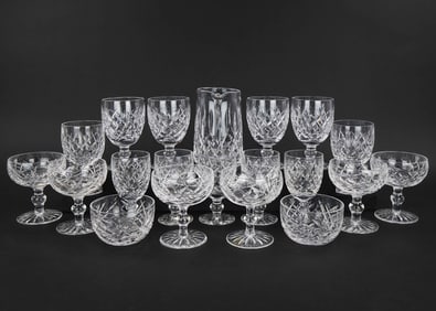 17 pcs. Waterford Avoca Crystal Stemware