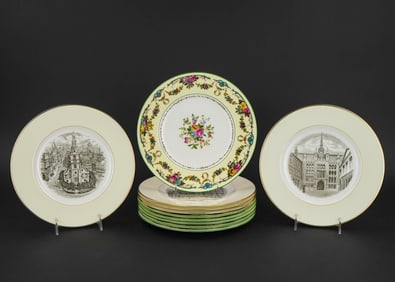 Wedgwood Dinner Plates incl. Floral, London Views