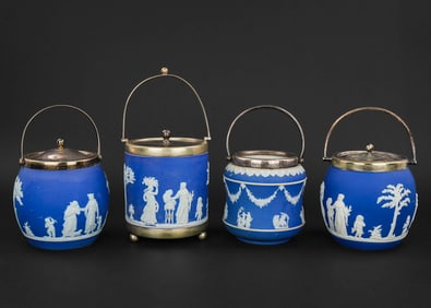4 Wedgwood Jasperware Biscuit Jars