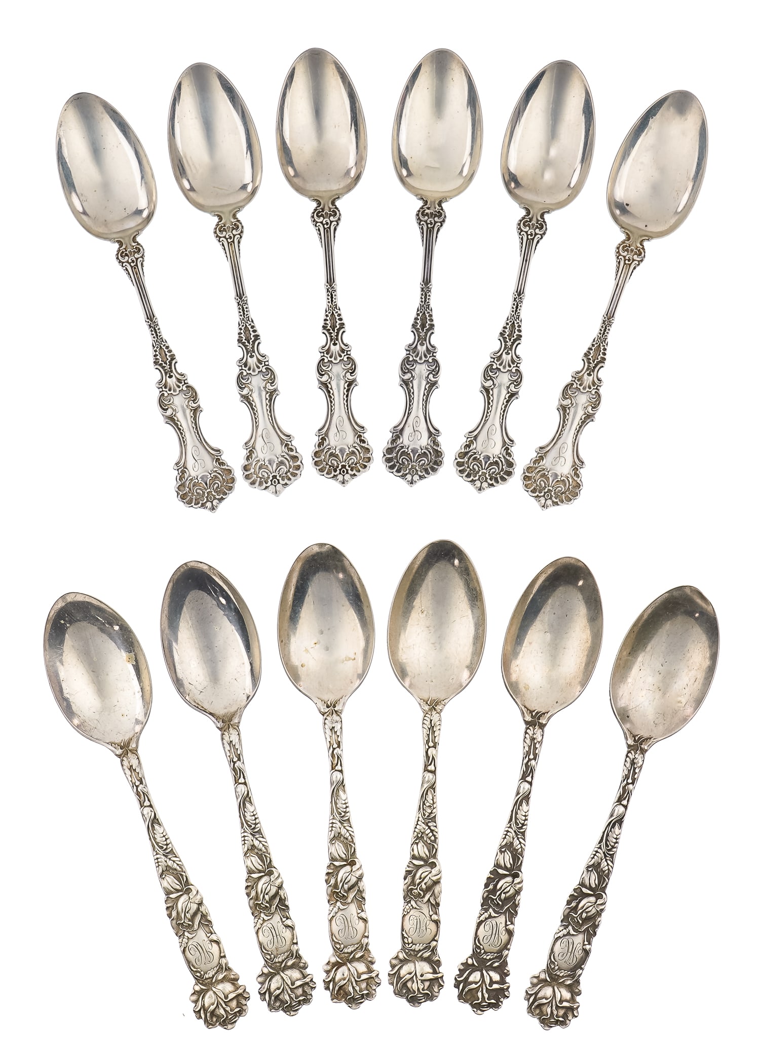 2 Sets of Edwardian Era Sterling Silver Teaspoons (1 of 5)