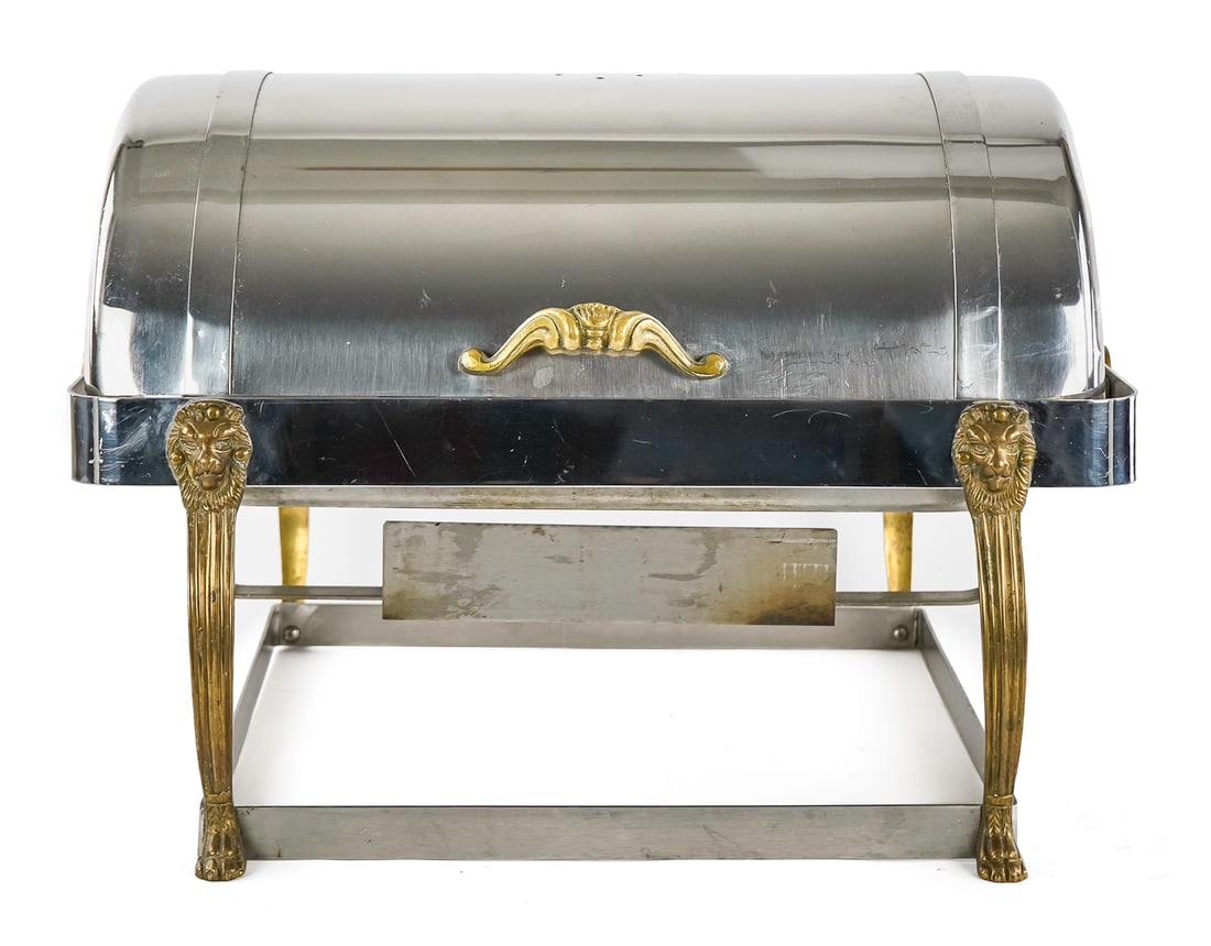 Stainless 20th c Revolving Chafing dish (1 of 5)