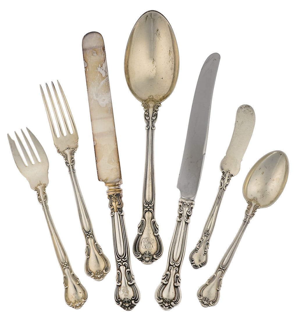 48 pcs Gorham Chantilly Sterling Silver Flatware (1 of 6)