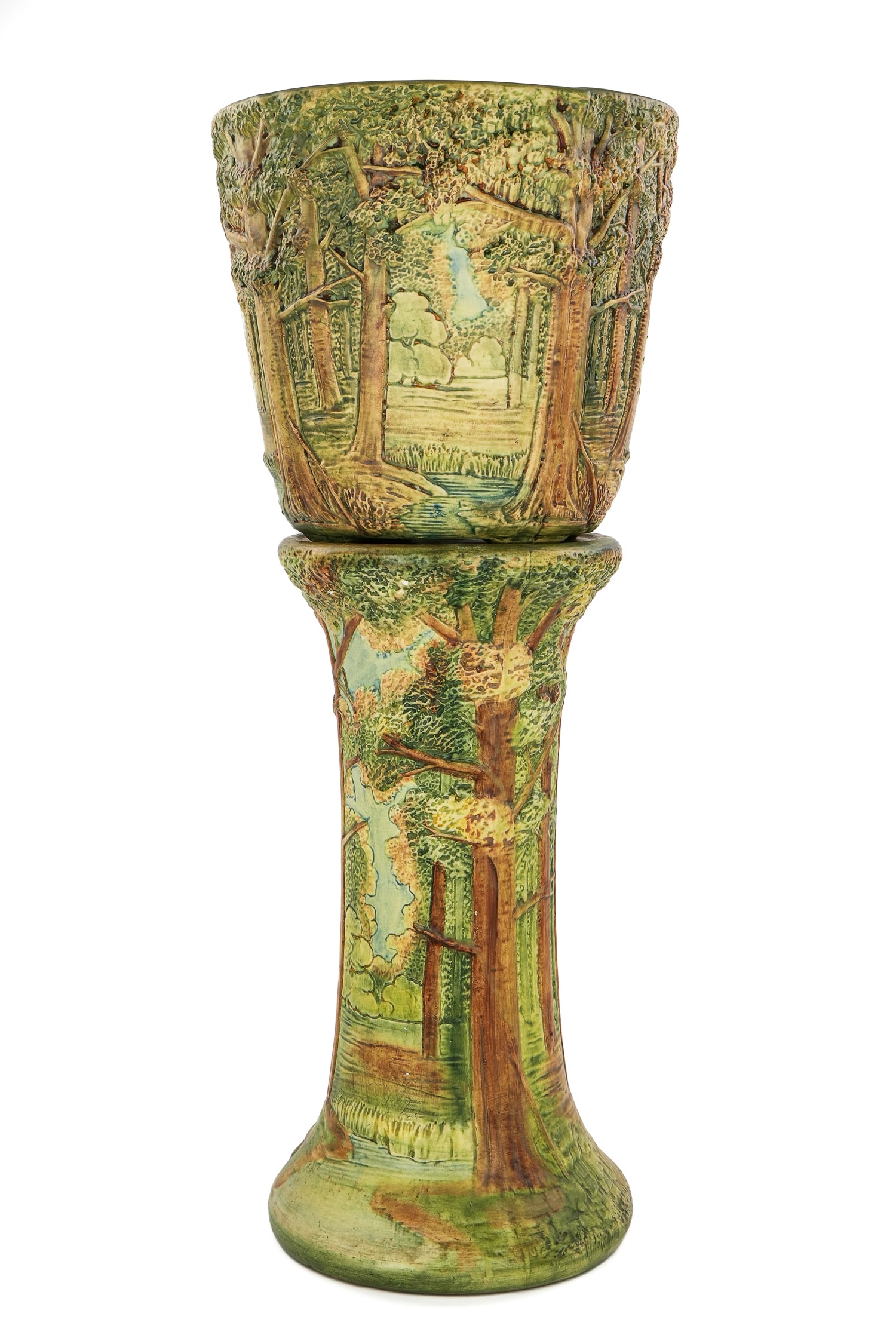 Weller Forest Pottery Jardiniere on Pedestal (1 of 7)