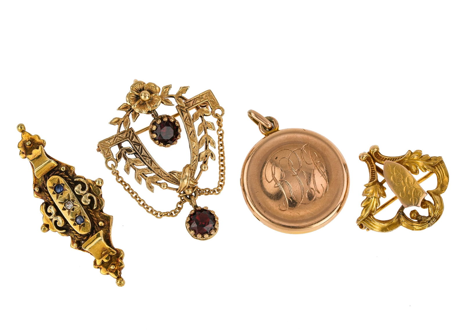 4 Victorian Gold Pendants (1 of 4)