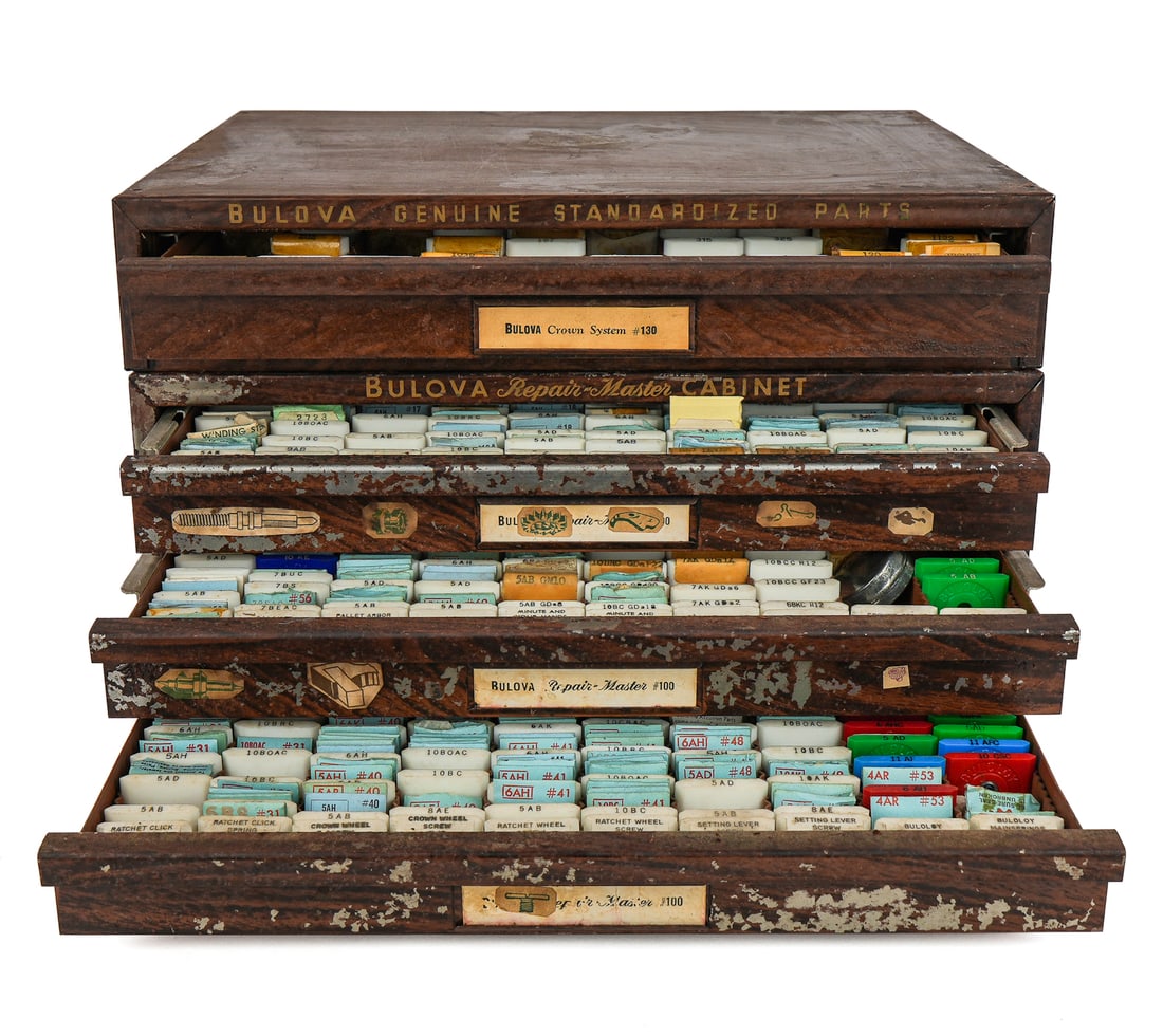 Mid 20th c Bulova Steel Parts Cabinets (1 of 8)