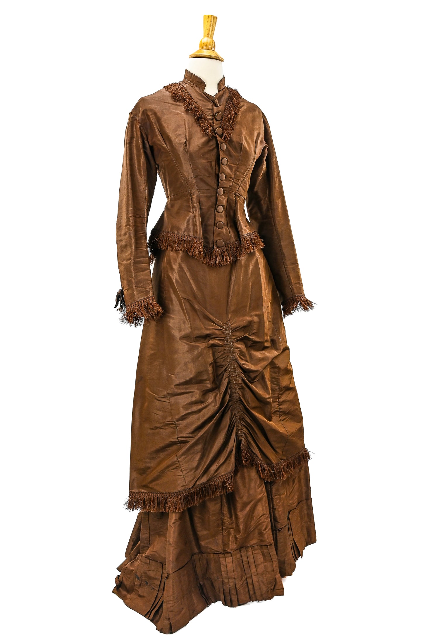 2 Piece Victorian Copper Satin Dress (1 of 4)