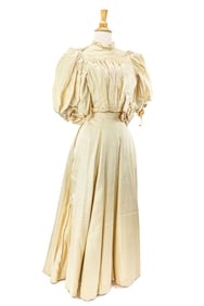 2 Piece Cream Puffy Sleeve Dress