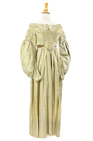 19th c Chintz Two Part Dress