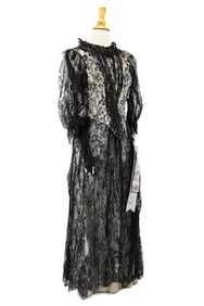 Victorian Black Lace & Grey Dress