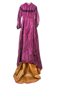 Victorian One Piece Red Silk Dress