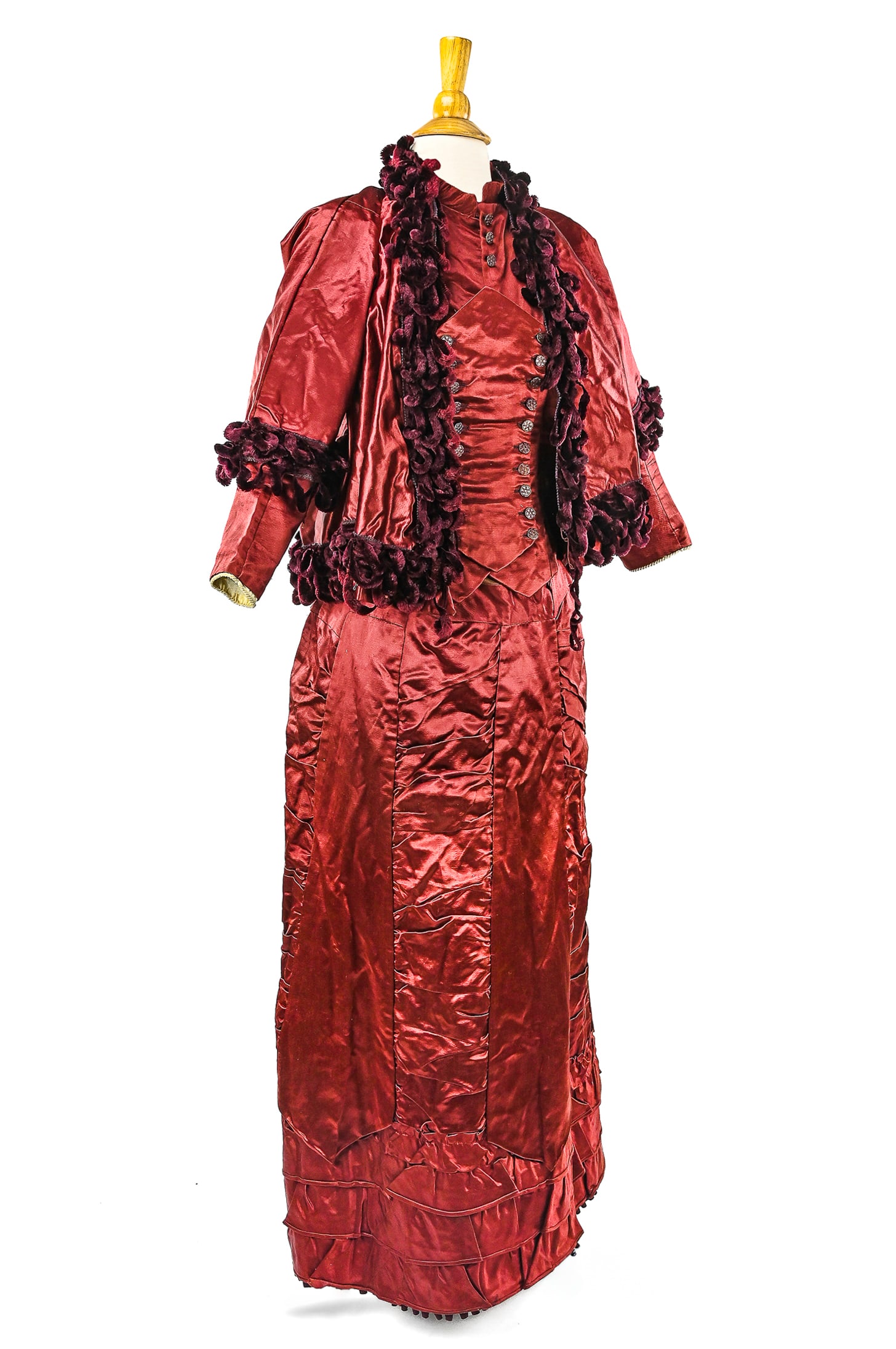 Victorian Red Silk 3 Part Dress (1 of 4)