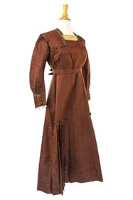 Early 20th c Burgundy Silk Dress