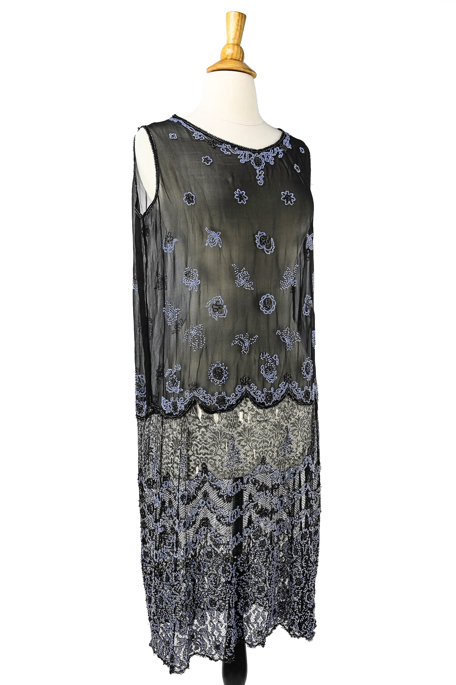 Ca. 1920's Black Beadwork Dress (1 of 4)