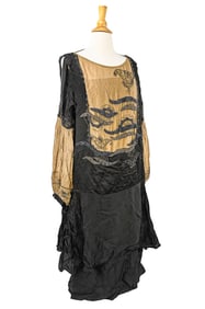 1920's Gauze & Silk Beaded Flapper Era Dress