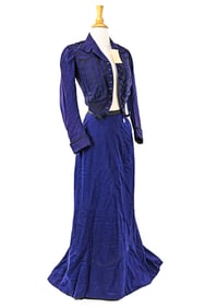 Victorian Late 19th c Deep Purple Jacket & Skirt