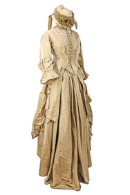 Ca. 1890 Cream Silk 3 Piece Outfit