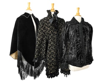 3 Black Victorian Mourning Outerwears
