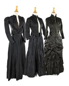 3 Black Victorian Mourning Outfits