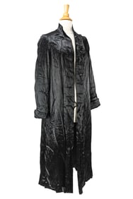Ca. 1920's Ladies Black Satin Coat