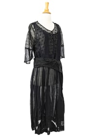 Ca. 1920's Black Evening Dress