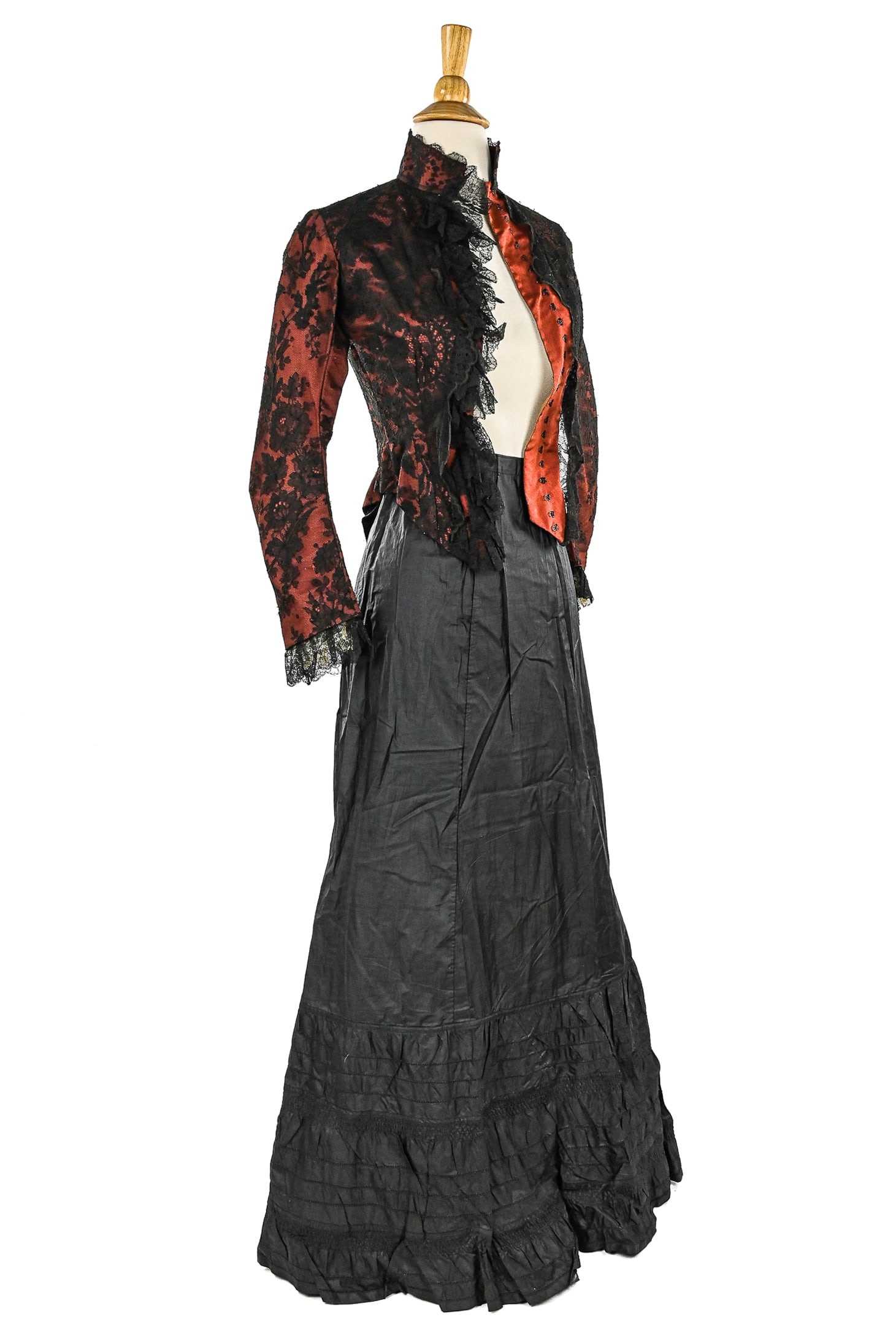 Victorian Black and Red Lace Outfit (1 of 5)