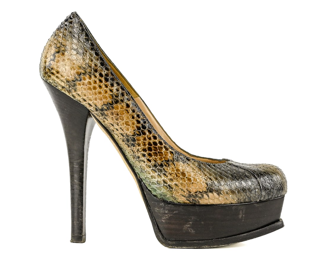 Fendi Snakeskin Fendista Platform Pumps US W 8 (1 of 4)