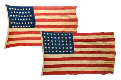 Two Early American Flags: 45-Star & 48-Star