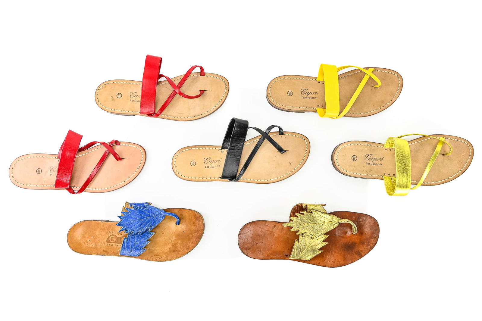 7 Pairs Mostly Capri Size 38 Sandals (1 of 8)