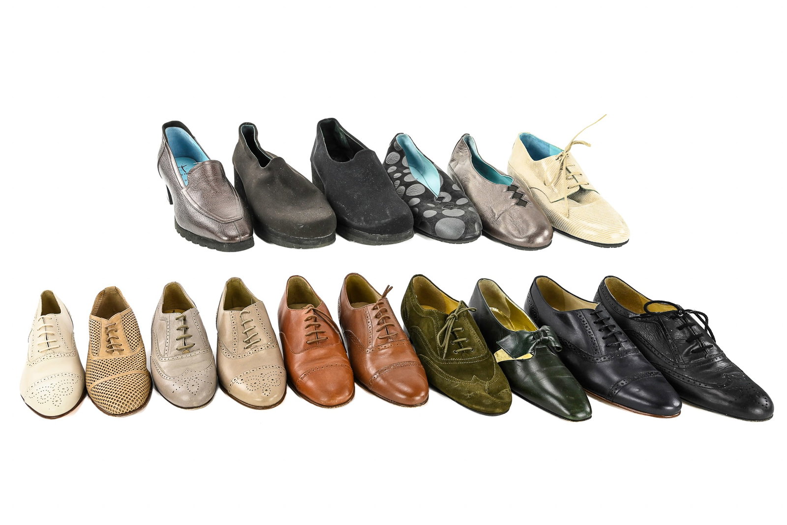Thierry Rabotin & J.Crew Women’s Shoes, 16 Pairs: Group of approximately 6 pairs of Thierry Rabotin women’s shoes, sizes 36.5–37, known for their comfort and craftsmanship, along with 10 pairs of J.Crew women’s shoes, all size 7, in various sty