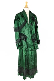 Ca. 1900 Green Silk Dress
