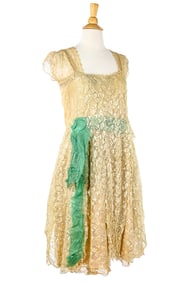Ca. 1920 Floral Sheer Dress