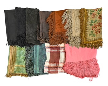 Lot of 11 Victorian Shawls & Scarves