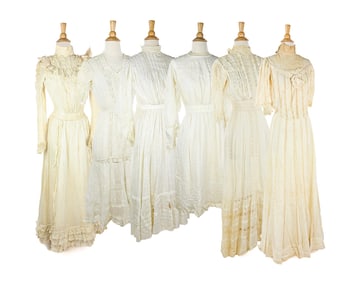 9 Late Victorian White Tops, Summer Dresses