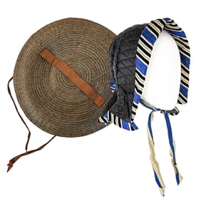 Two Vintage Hats: Quilted & Straw