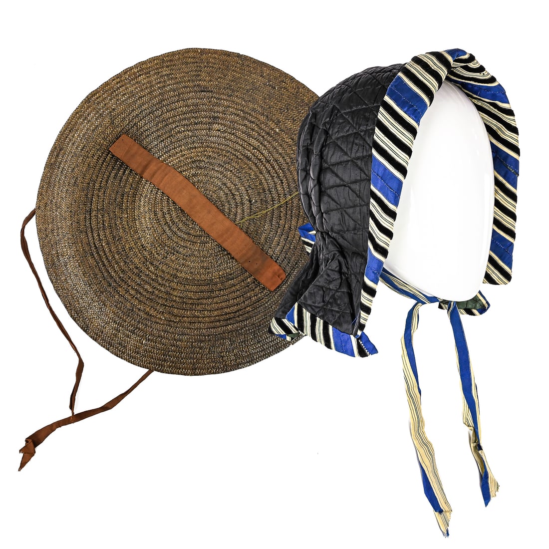 Two Vintage Hats: Quilted & Straw (1 of 7)