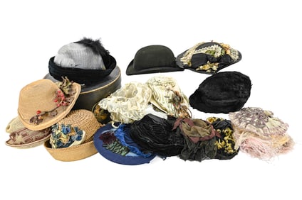 19th- Early 20th c Vintage Women's Hats