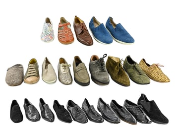 Large Bin of Mixed Slides & Shoes