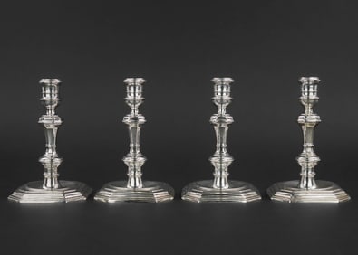 4 Ensko NYC Queen Anne Sterling Candlesticks