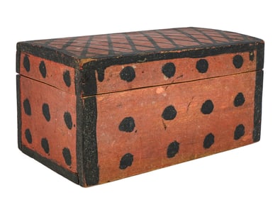 Small Document Box in Salmon & Black Paint