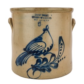 NY Stoneware Co, Fort Edward, NY 5 Gallon Crock
