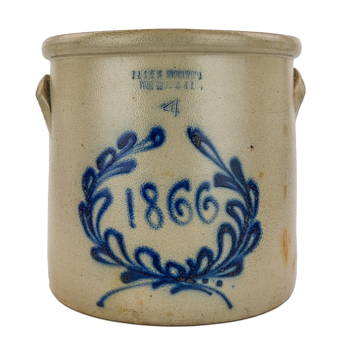 1866 Underwood, Fort Edward, NY 4 Gallon Crock (1 of 9)
