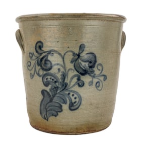 Blue Decorated 4 Gallon Stoneware Planter