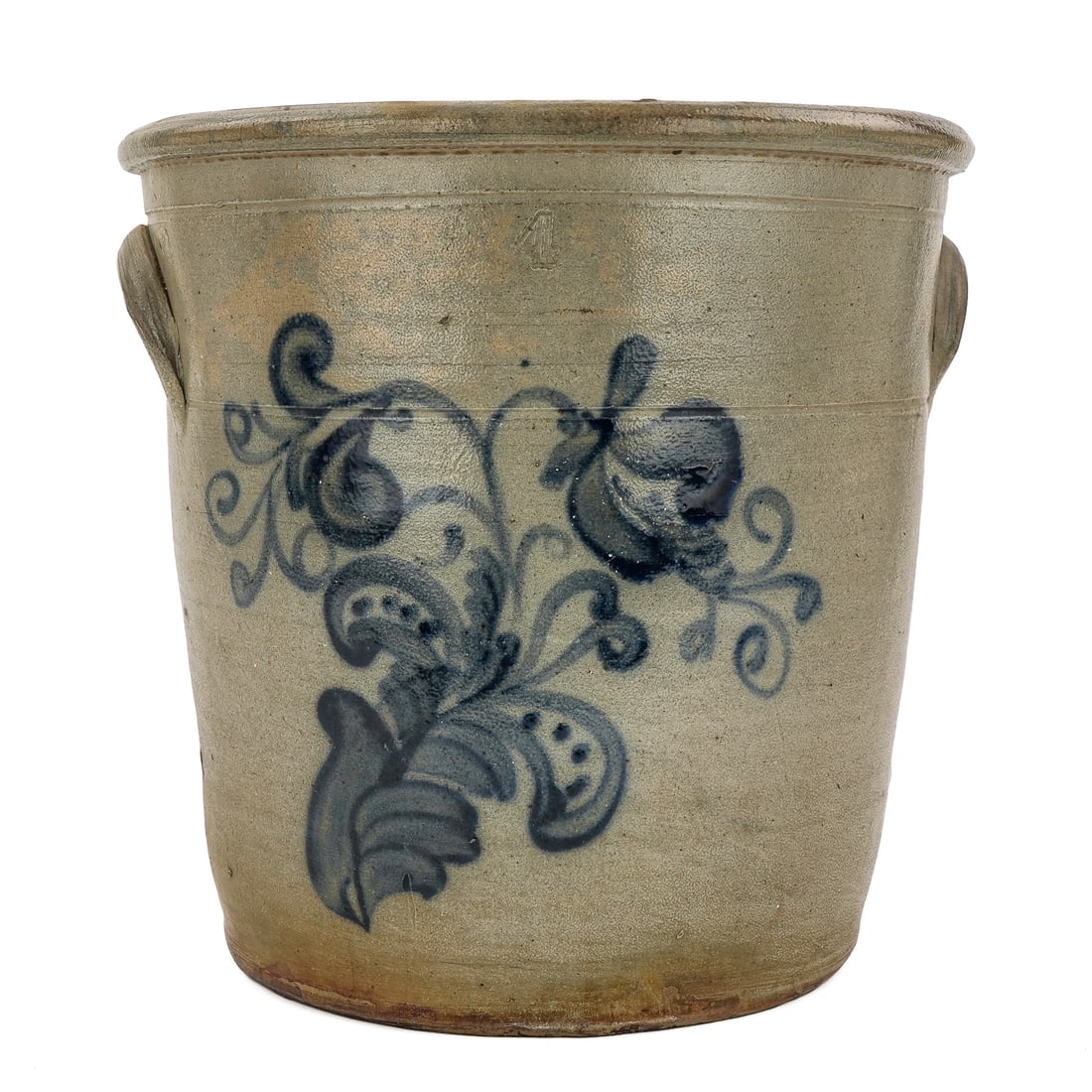 Blue Decorated 4 Gallon Stoneware Planter (1 of 7)