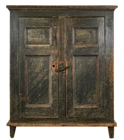 18th c Quebec Armoire In Original Surface
