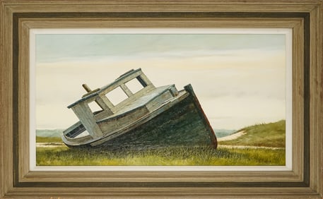 A. Hale Johnson (AM 1937-2022) Leaning boat