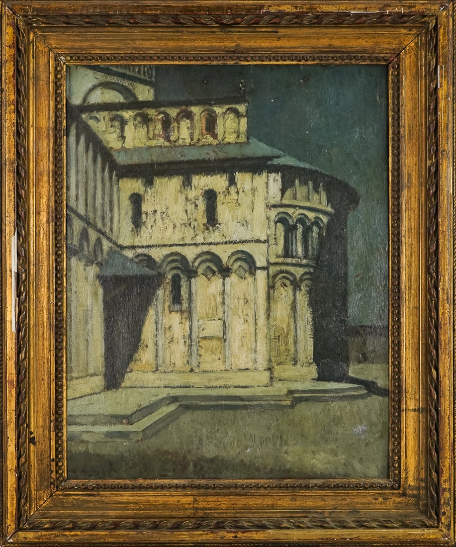 Bernard Harrison (EN 1871-1956) Pisa Cathedral: Bernard Harrison (English 1871-1949) Pisa Cathedral oil on board signed lower right 16 x 20" 26 x 21.5" as framed.