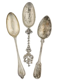 6 Coin and Sterling Silver Tablespoons