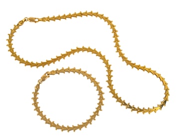 14k Yellow Gold Necklace & Bracelet